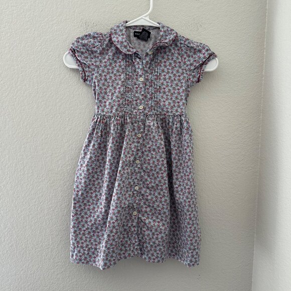 Ralph Lauren Little Girl Cotton Dress Front Buttons Closure Short Puffy Sleeves - Picture 1 of 5
